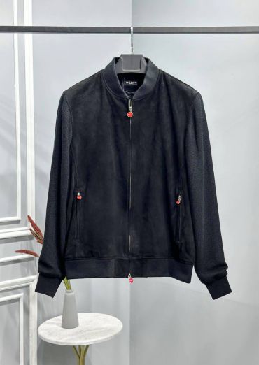 Куртка из натуральной замши с рукавами из кашемира  Kiton LUX-95189