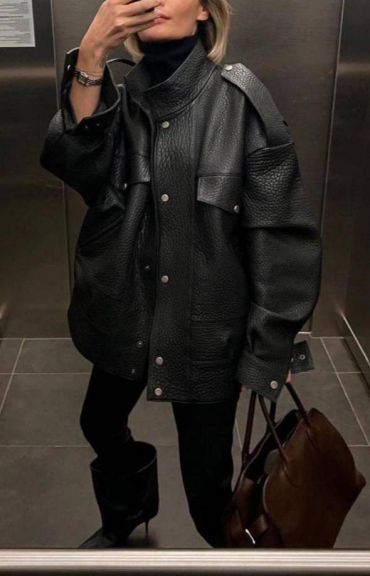 Кожаная куртка  Yves Saint Laurent LUX-102915