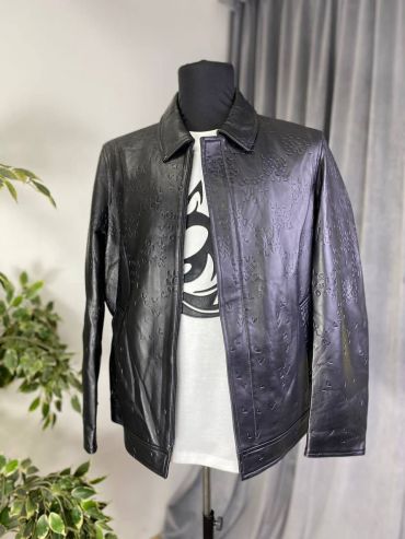 Куртка кожаная с гравировкой Louis Vuitton LUX-92510